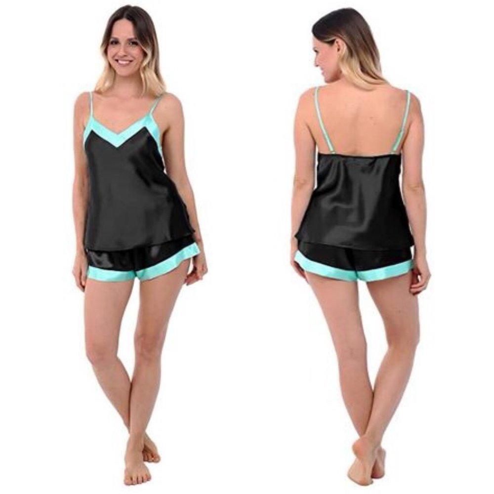 ALEXANDER DEL ROSSA Satin Cami & Shorts Pajama Set - Size M - NWOT